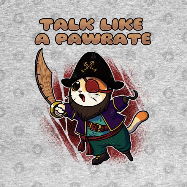 Cat Talk Like A Pirate Funny Geek Pirate Gift by MimimaStore